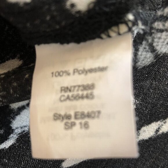 Madewell Black Print Polyester Button Back Blouse Top Womens M Medium - Picture 7 of 8